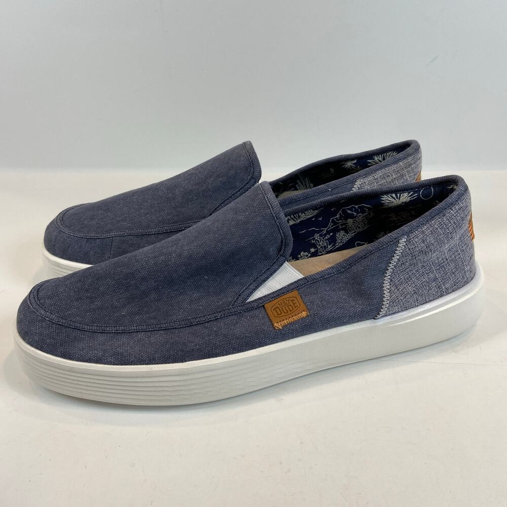 Hey Dude Sunapee M Craft Navy Slip On Casual Shoes Mens Size 14 - Picture 2 of 11